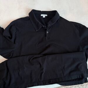 James Perse Classic Black Polo Shirt
